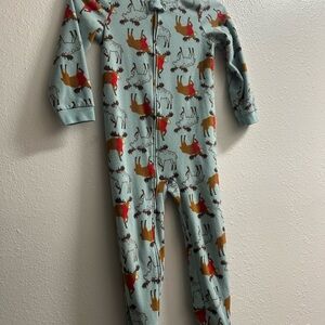 Carter's Teal Animal Print Footie Pajama